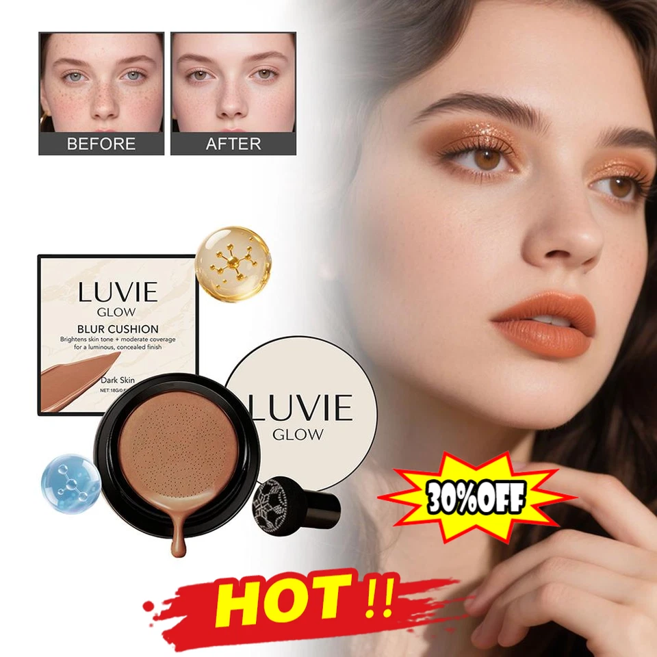 MARKENLOS 18g Luvie Glow Foundation Kissen, Pilzkopf Luftkissen CC Creme