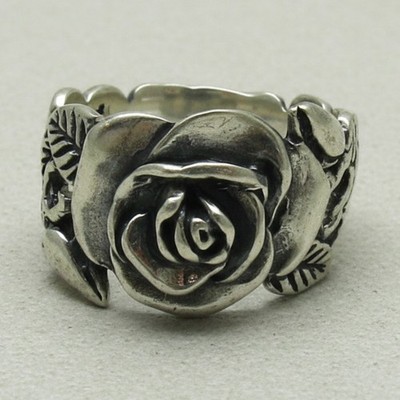 Stylish Genuine Sterling Silver Ring Hallmarked Solid 925 Flower Handmade