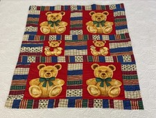 Handmade Patchwork Cotton Quilt Vintage Teddy Nursery Baby Kids Playmat 100x80cm