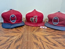 3 Vintage K Brand Products Men's White Blue Mesh Snapback Trucker Patch Hat  Lot