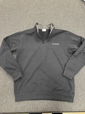 Columbia Men's Black Sweatshirt Hart Mountain Half Zip Medium