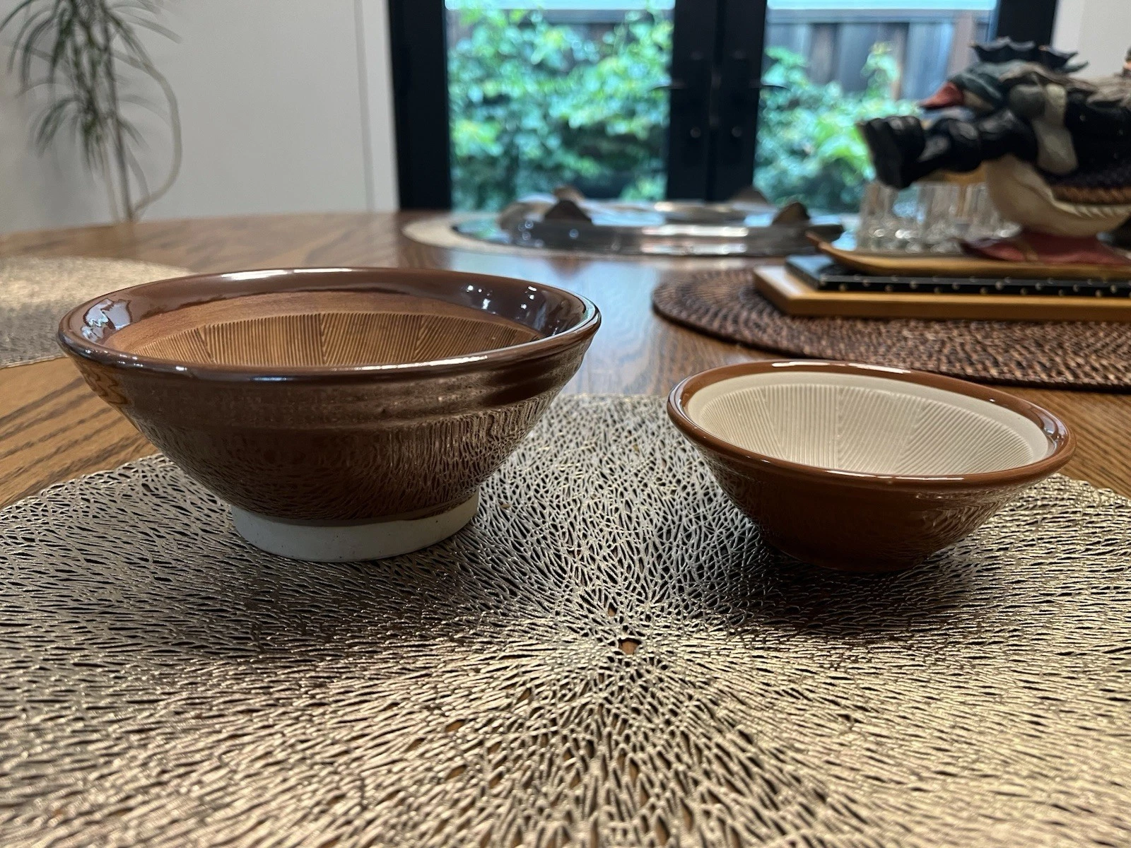 Set Of Two (2) Suribachi Mortar Bowls (5.5” X 2.5” & 4” X 1.5”)