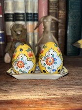 2 salières anciennes forme œuf Vintage Déco Cuisine