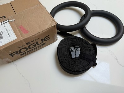 ROGUE Stahl Gymnastik Ring Set - LANGE RIEMEN 8FT - NEU