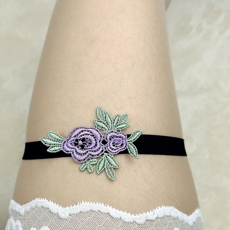 Wedding Lace Garters, Bridal, Stretchy, Floral, Garter Set, 2 Pieces ...