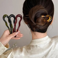 U-shaped Hairpin Hair Fork Acetate Sticks Styling Tools Tortoi