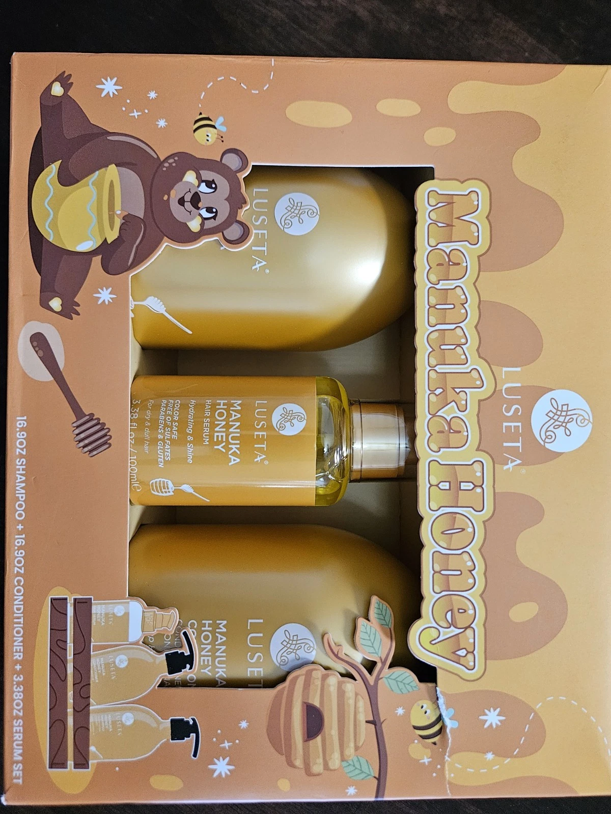 Luseta Manuka Honey Shampoo Conditioner Serum Set Smoothness & Shine Nutrients
