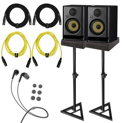KRK ROKIT 5 G5 RP5G5 5'' Active Bi-Amped Studio Monitor Speakers Pair w Stands