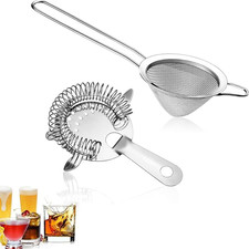 2 Pieces Cocktail Strainer, Fine Mesh Strainer, Stainless Steel Bartender Coland