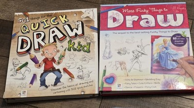 Lot Of 2 Quick Draw Kid & More Funky Things to Draw (Binder Series) - Hardcover