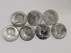 Lot of 7 1964 Kennedy Half Dollars, 90% Silver
