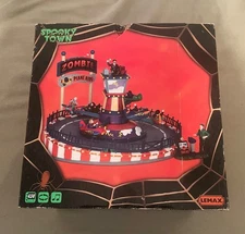Lemax Spooky Town Zombie Plane Ride Animated Light Sound Halloween 64046 RETIRED