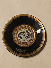 Art of Chokin Kokopelli Albuquerque NM 6” Decorative Plate Blue w/Gold Trim