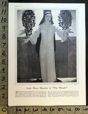 1926 LADY DIANA MANNERS MADONNA MIRACLE ACTRESS STAGE PHOTO INSERT PRINT FC9342