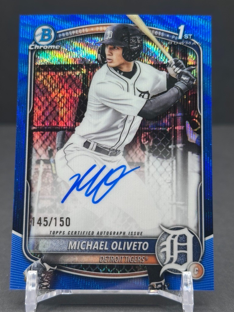 2025 Bowman Draft MICHAEL OLIVETO #/150 Auto "1st Chrome" Blue Wave Refractor RC