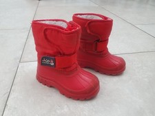 JOJO maman bebe Kids Unisex Red Fleece Lined Snow Boots EUR 24 