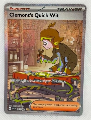 Pokémon Surging Sparks - Clemont's Quick Wit 243/191 - SIR - NM/M Condition