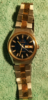 Vintage 1970's Original Timex Q Quartz Falcon Eye Radiant Blue Dial ,AS IS PARTS