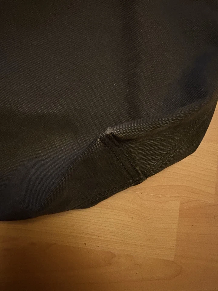 "Bolso de mano de transporte de lona MADEWELL 17x13,5"" cuero marrón negro lavado"  Foto 2 de 4