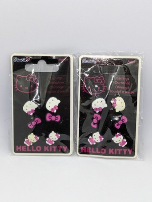 Ohrringe Hello Kitty Katze süßes Gesicht 3x Sets Offiziell Sanrio Neu