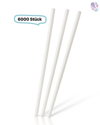 Papier- Trinkhalm, WEIß- JUMBO, 8X210MM, 6.000 Stk