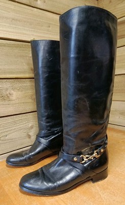 Mulberry Black All Leather Knee High Riding Boots & Snaffle Bit EU 40,5 (UK 7,5)