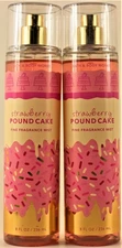 QTY 2 Bath & Body Works STRAWBERRY POUND CAKE Fine Fragrance Body Mist Spray 8oz