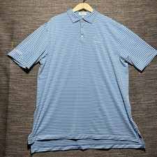 Peter Millar Polo Shirt Men's XL Blue Striped Short Sleeve Summer Comfort