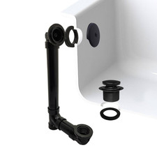 1-1/2 In. X 12 In. Bath Waste  Overflow with One-Hole Faceplate and Tip-Toe Dra