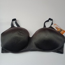 Joyspun Plus Wirefree Full Coverage Bra Women's Size 42DDD Black Smooth Wings