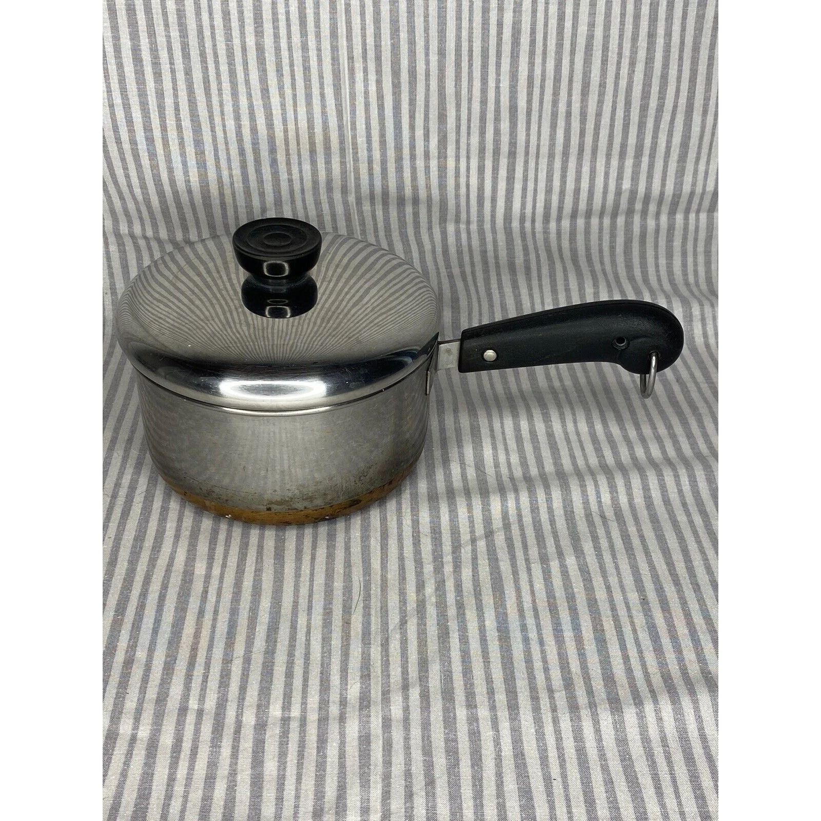 REVERE WARE Pre-1968 6” Sauce Pan/Lid Riverside Stainless Copper Bottom 1.5 QT