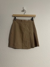 vintage Y2K Talbots Petite Khaki Pleated Skirt Academia Old Money Preppy Size 8