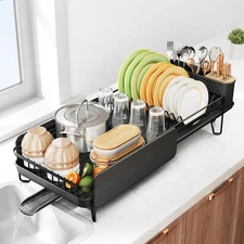 Dish Drying Rack - Large Dish Racks for Kitchen Counter, Expandable Dish Drai...