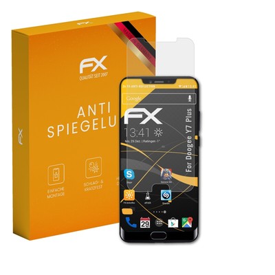 atFoliX 3x Displayfolie für Doogee Y7 Plus Schutzfolie matt&stoßfest Folie