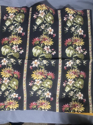 WILLIAMS-SONOMA Cloth Napkins Set Of 8 Black Floral 100% Cotton