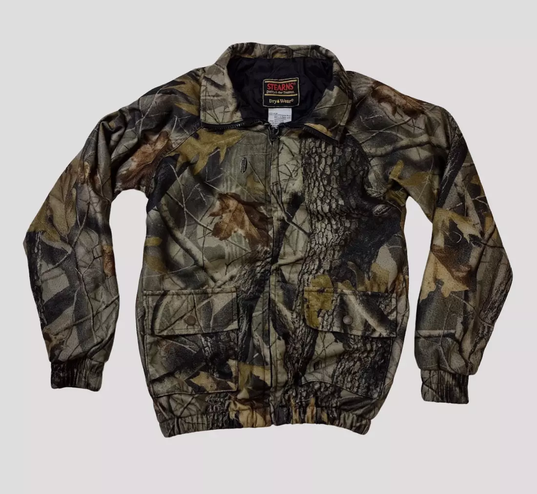Stearns Dry Wear Youth Coat Large Camo Boy Girl Jacket Quilted Lining Hunting
