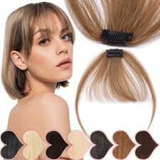 Thick Bangs Clip in on Neat/Air Bang Fringes 100 Remy Human Hair Extensions