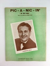 Pic-A-Nic-In In The Park Sheet Music Piano Vocal 1947 Lawrence Welk Hank Vintage