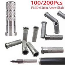 100/200PC Aluminum Arrow Inserts for ID6.2 mm Shaft Archery Bow Shooting Hunting
