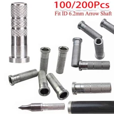 100/200PC Aluminum Arrow Inserts for ID6.2 mm Shaft Archery Bow Shooting Hunting