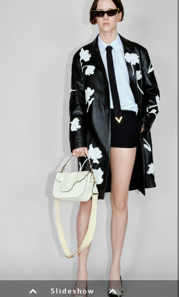 Valentino Black Floral Applique Leather Coat Jacket- With Tags