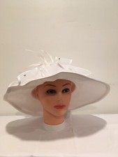 Women Wide Brim Kentucky Derby Church Sunhat Wedding Bridal Organza Tea Party