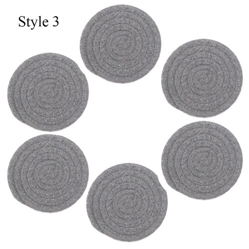 6 Pcs Coasters for Drinks, Stylish Handmade Round Woven Coaster - 4.3" Table Pad - Picture 10 of 25