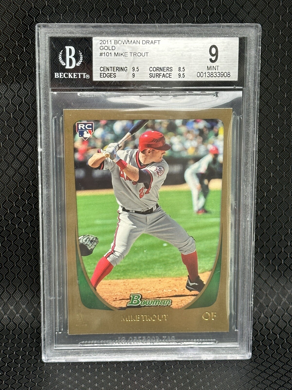 2011 Bowman Draft Gold #101 Mike Trout BGS 9 Rookie RC