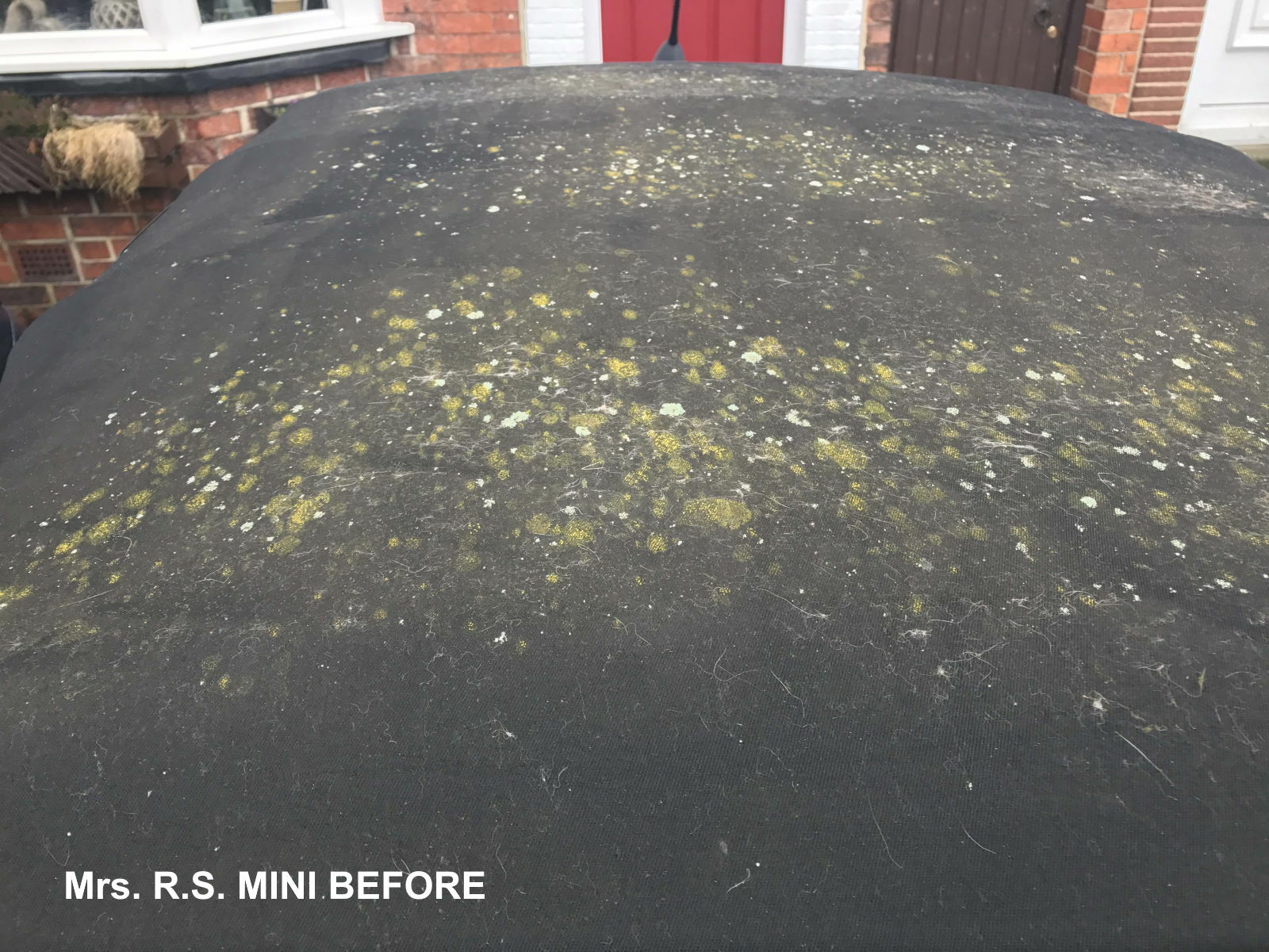 MERCEDES CONVERTIBLE CAR MOHAIR FABRIC ROOF CLEANER STAINS, MOULD