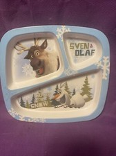 Disney Frozen Sven And Olaf Child Melamine Divided Plate ZAK designs 3 spaces