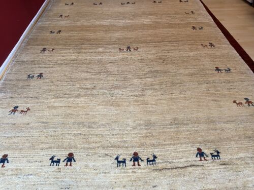 NEW Persian Carpet Gabbeh Persian Carpet Berber Handknotted UNIQUE Natural Wool-
