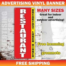 RESTAURANT BREAKFAST LUNCH DINNER Advertising Banner Vinyl Mesh Sign Bar Buffet