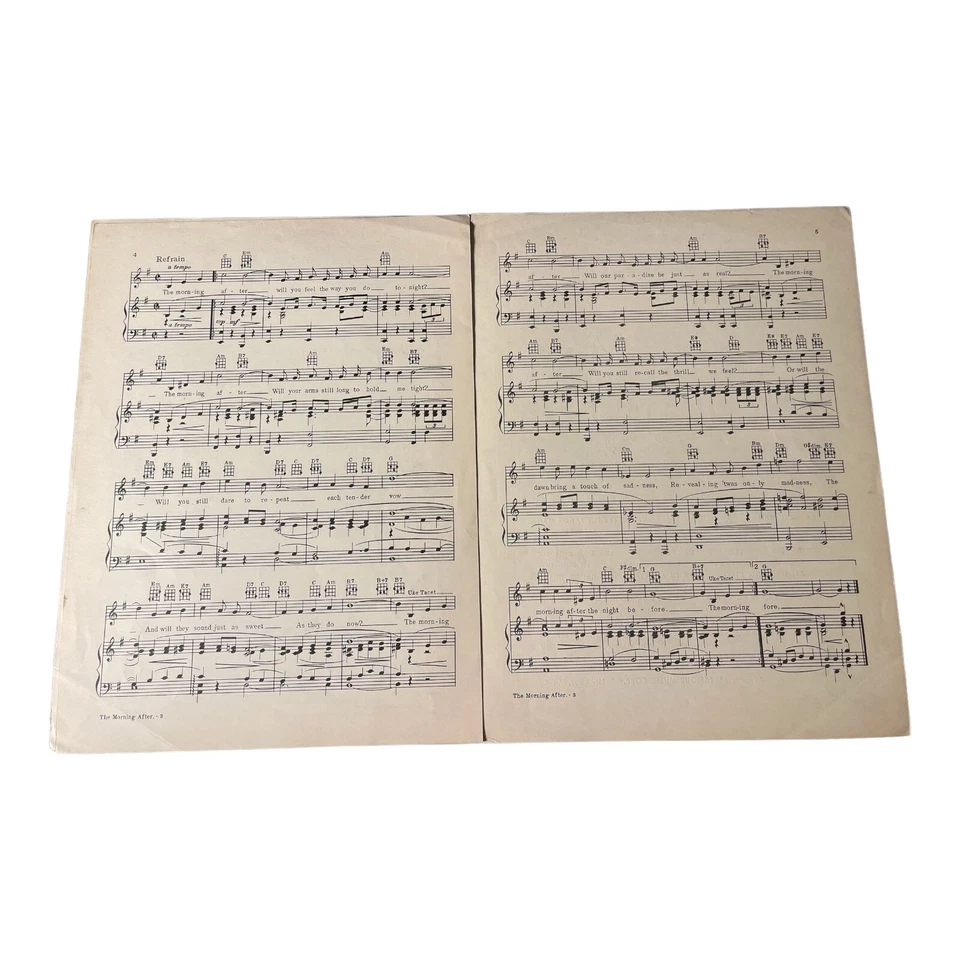 Partituras The Morning After 1935 Carole Lombard manos cruzadas de la mesa coslow Foto 3 de 4