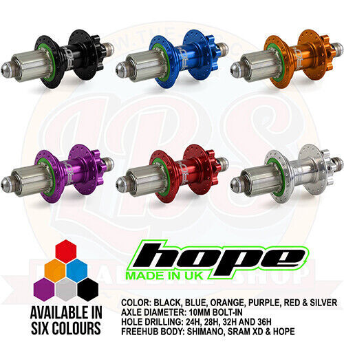 Hope Pro 4 Rear Hub 142x12mm Thru - All Colors, Spoke Holes and